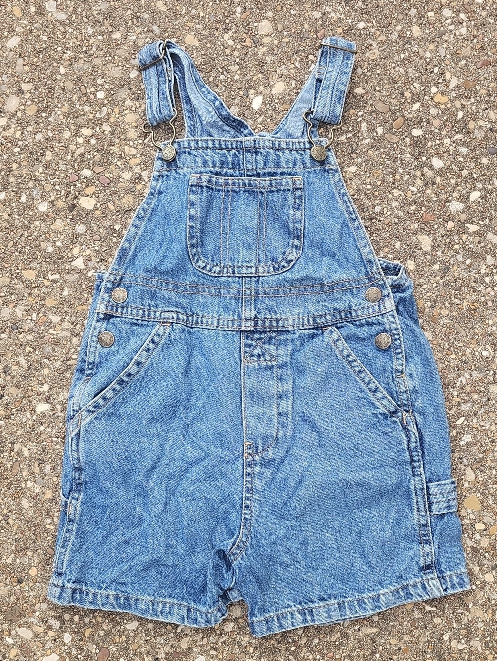 Faded Glory Light Blue Denim Kids Short Overalls